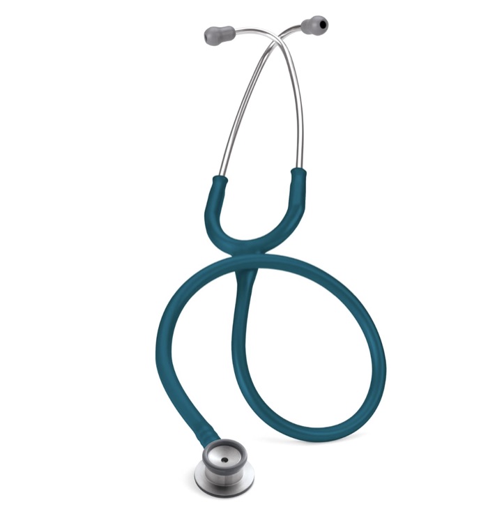 Littmann infant stethoscope with teal tubing and a stainless steel chest piece