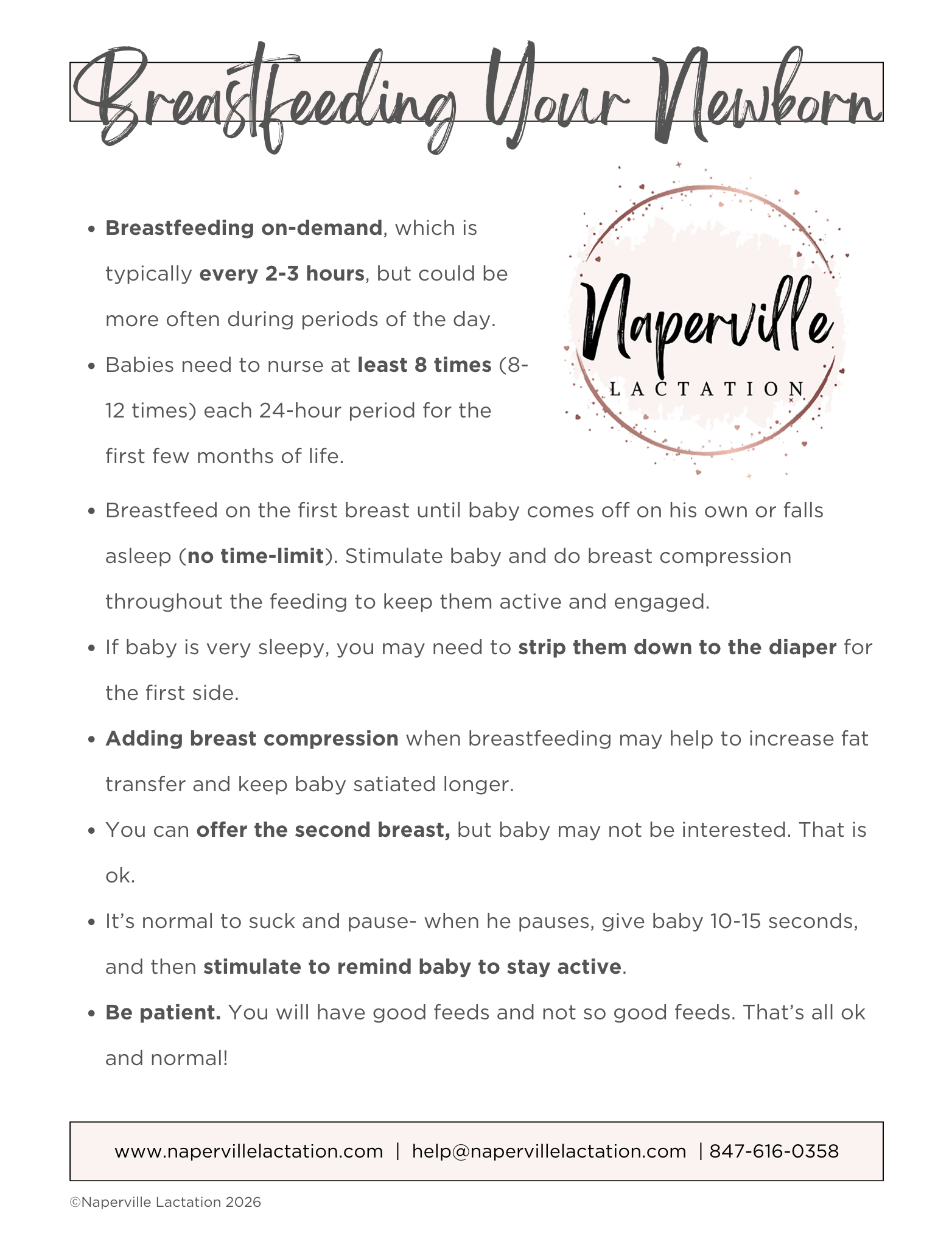 Breastfeeding Your Newborn template cover